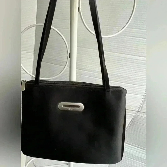 Esprit Black Satin Fabric Shoulder Bag - Picture 1 of 10
